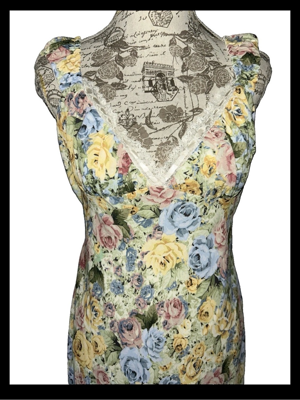 FOR LOVE & LEMONS Emmaline Floral Maxi Dress Women’s Size L Cottage Romantic